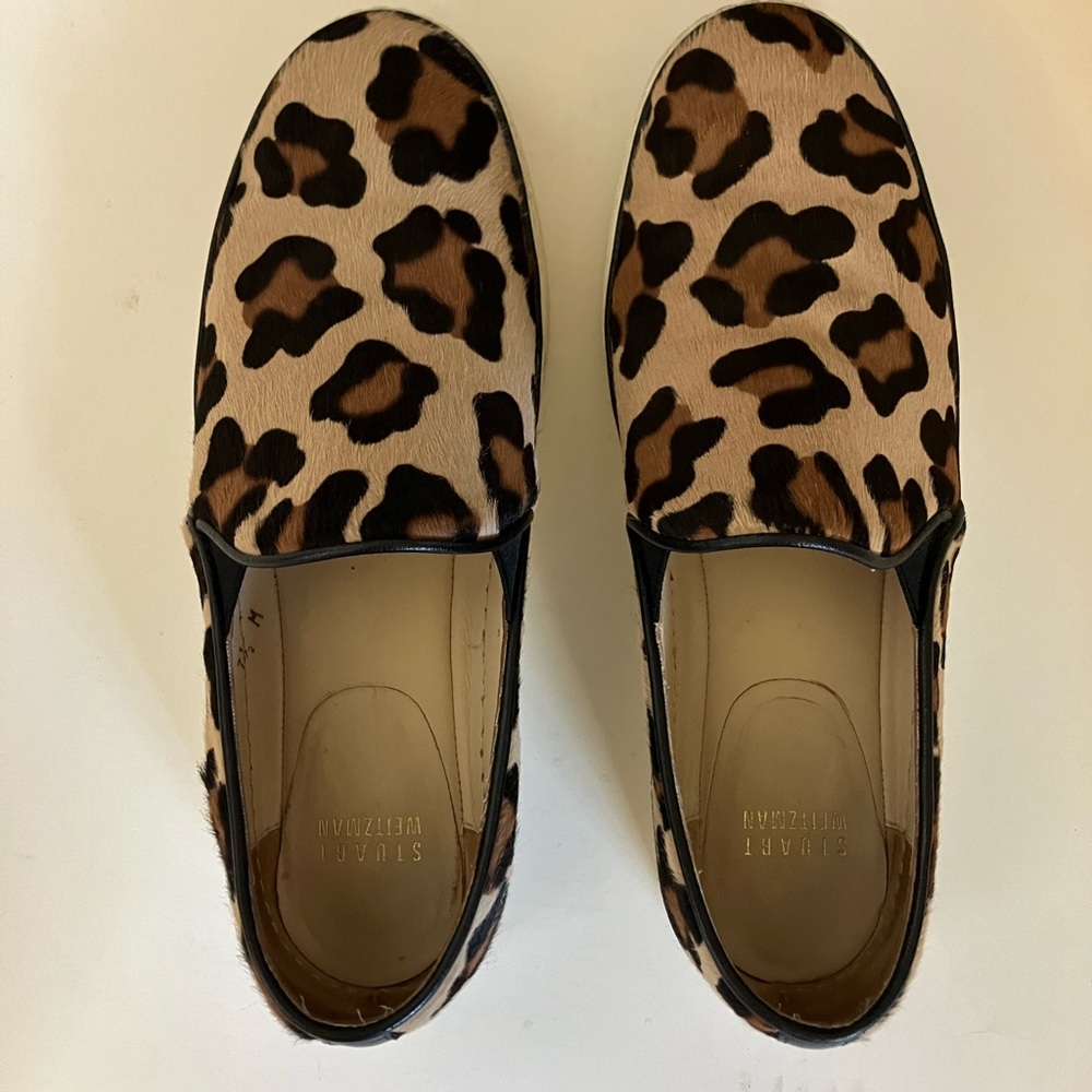 STUART WEITZMAN Pony hair leopard slip on sneakers- size 7 - great condition